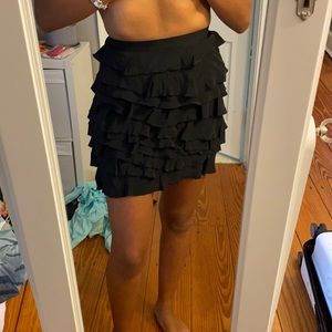 black ruffle skirt